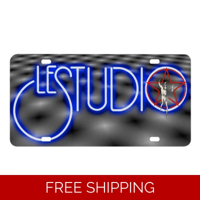 Le Studio License Plates White & Blue Grey Back ground Red Star Man